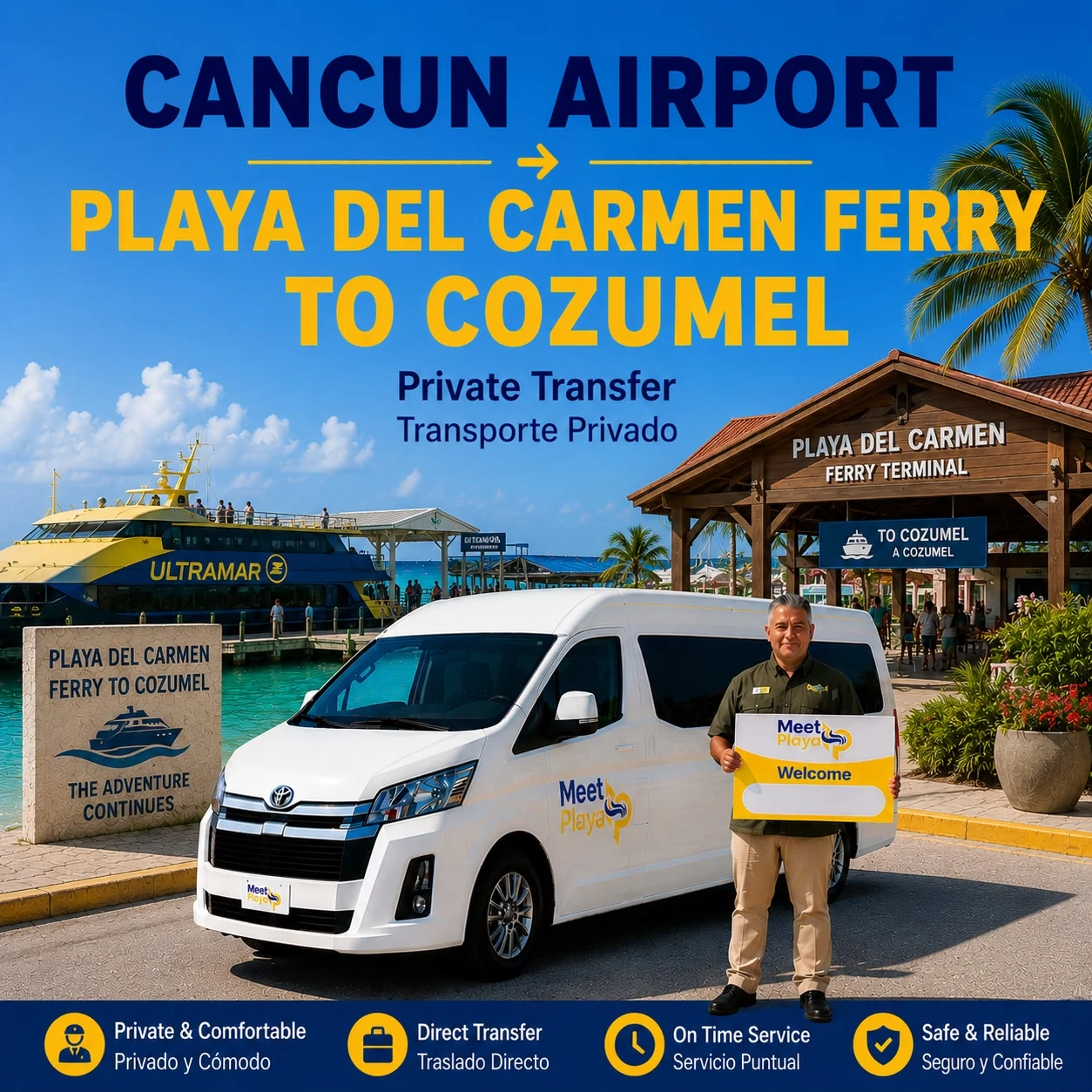 Traslado Privado del Aeropuerto de Cancún a Cozumel