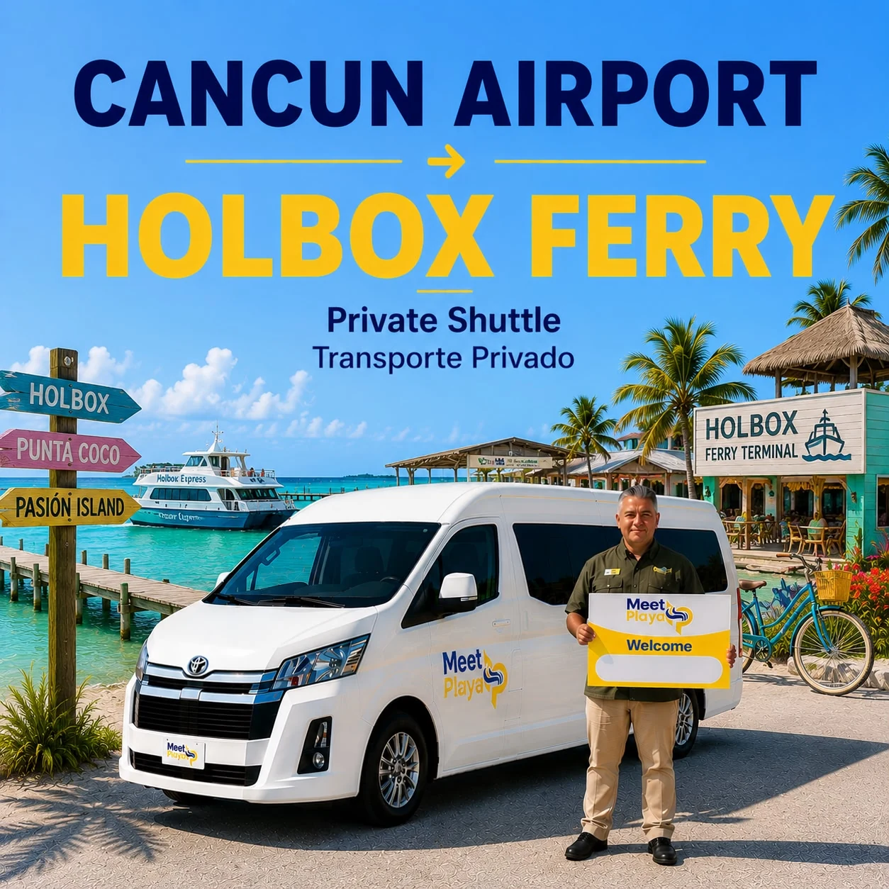 Shuttle Privado del Aeropuerto de Cancún a Holbox