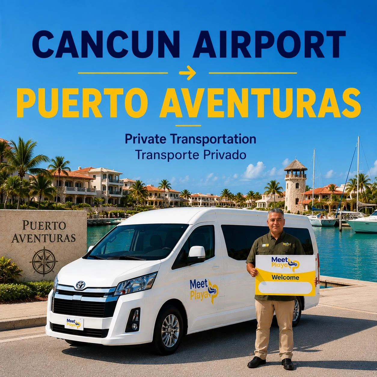 Transportación Privada del Aeropuerto de Cancún a Puerto Aventuras